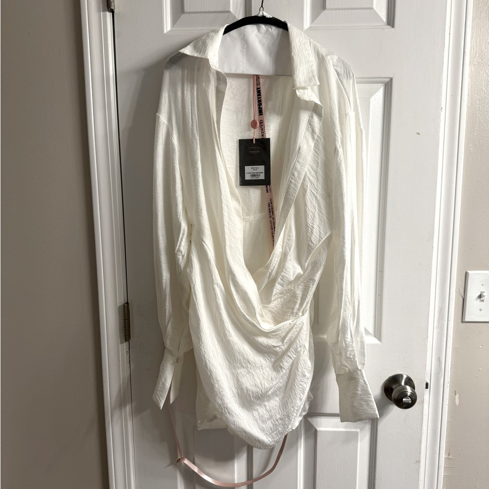 House of CB White long sleeve mini dress